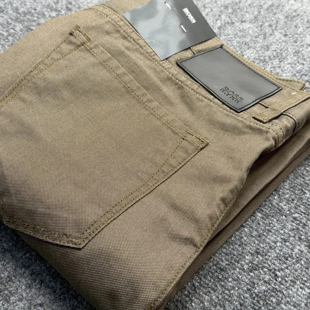 Hugo Boss Mens Jeans 34x36 Brown Regular Fit Straight Leg NWT NEW